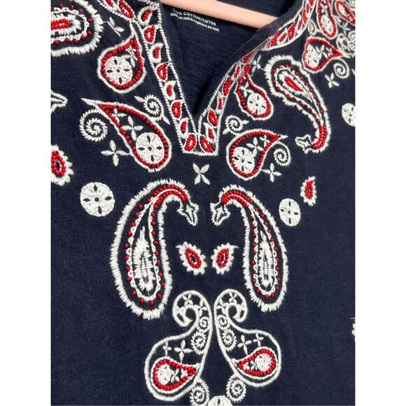 Talbots navy blue embroidered tee size P - Picture 3 of 8